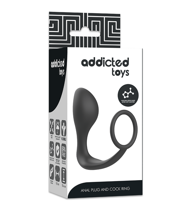 ADDICTED TOYS - ANAL PLUG WITH BLACK SILICONE RING