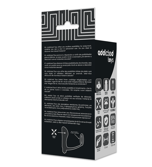 ADDICTED TOYS - VIBRATORY ANAL PLUG WITH PENIS RING