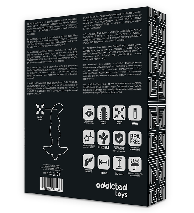 ADDICTED TOYS - ANAL MASSAGER WITH BLACK VIBRATION MODEL 2