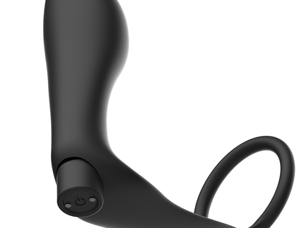 ADDICTED TOYS - PENIS RING WITH REMOTE CONTROL ANAL PLUG BLACK RECHARGEABLE