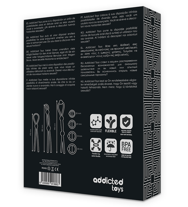 ADDICTED TOYS - FLEXIBLE SILICONE COCK RING SET 7 PIECES