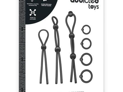ADDICTED TOYS - FLEXIBLE SILICONE COCK RING SET 7 PIECES